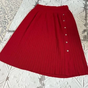 Vintage Liz Claiborne 1980’s Red Lambswool Skirt M - Picture 1 of 8