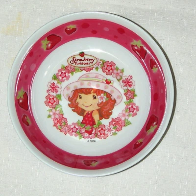 NEW STRAWBERRY SHORTCAKE   2008 MELAMINE  KIDS BOWL -  7" W X 1  3/4" D - - Image 1 of 2