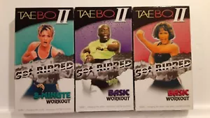TAEBO II Basic Workout Lot 3 VHS Billy Blanks Get Ripped Fitness Series - Picture 1 of 5