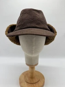 Berretto da volo Comme des Garcons Junya Watanabe in velluto a coste e boa uomo marrone usato - Foto 1 di 10