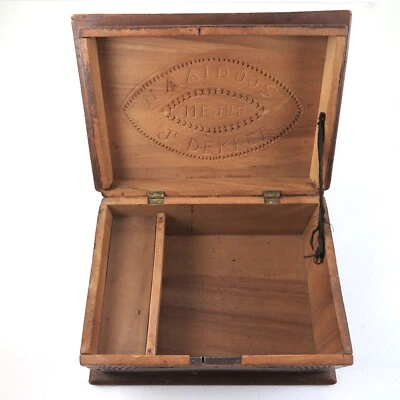 Antique Dutch Chip Carved Wooden Box Folk Art - Image 1 of 4