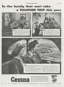 Avión Cessna 1943 Segunda Guerra Mundial sin vacaciones este año sueña con volar anuncio impreso vintage - Imagen 1 de 1