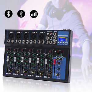 7-Channel Bluetooth Portable Audio Mixer USB DJ Sound Mixing Console Board