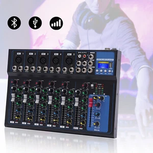 7 CH Bluetooth Portable Audio Mixer USB DJ Sound console mixing Studio Recording - Picture 1 of 12