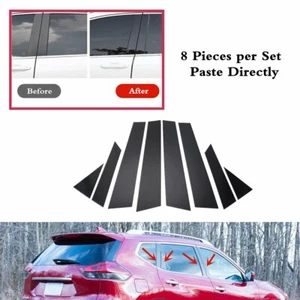 Decal Cover 8pc Set Door Window Trim Pillar Posts Fit For Nissan Rogue 2014-2020 - Imagen 1 de 12