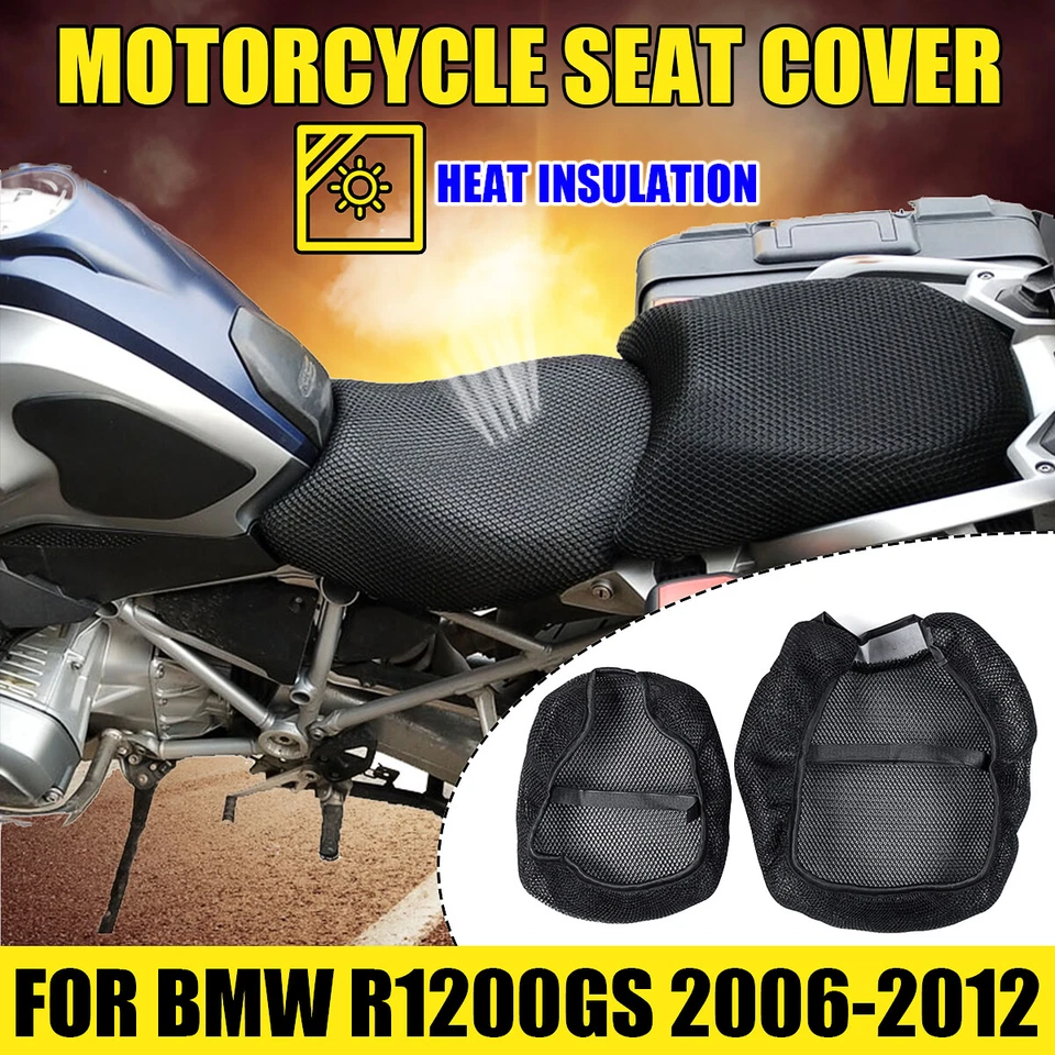 Par de fundas de asiento de moto transpirables rejilla de refrigeración almohadilla para BMW R1200GS 2006-2012 Foto 1 de 4