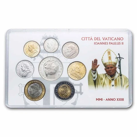2001 Vatican City Pope John Paul II 8-Coin Set BU - SKU#232680 Cover