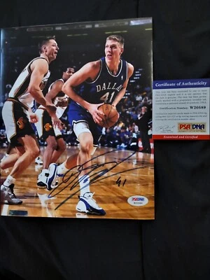 Dirk Nowitzki 8x10 Autographed Photo PSA DNA COA Card Included - Image 1 of 3