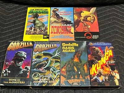 Monster VHS Lot Godzilla Konga Dinosaurs Gwangi Q Dragon Movie Zero Foto 1 de 4