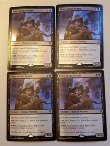 MTG 4x Piper of the Swarm ELD Folie Promo 392 leichtes Spielen - Bild 1 von 2
