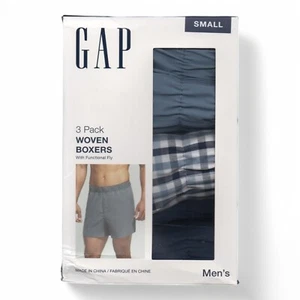 Gap Confezione 3 Boxer Uomo Boxer Intimo Classico Senza Etichette Cotone Piccolo Blu - Foto 1 di 4