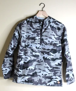 Dickies Boys Pullover Rain Jacket Grey and Black Camo Print Size Large - Picture 1 of 6