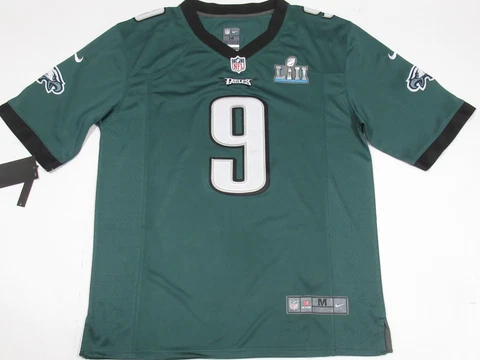 NWT Nick Foles #9 Philadelphia Eagles 2018 Super Bowl LII 52 Game Jersey Green Cover