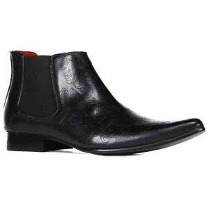 MADCAP MENS RETRO 60s MOD PAISLEY WINKLEPICKER CHELSEA BEATLES BOOTS GAUNTLET - Picture 1 of 5