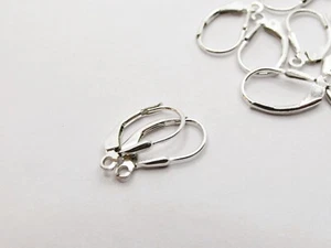 14pc Lot 925 Sterling Silver Teardrop Leverback Earwires- Jewelry Making Supply - Picture 1 of 5