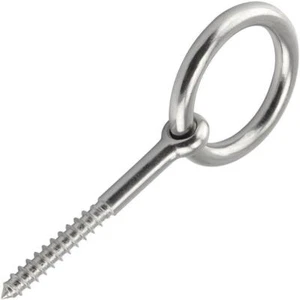 Holzgewinde mit Ring Holzschraube Augbolzen Edelstahl A4 Ringbolzen Ringschraube - Bild 1 von 10