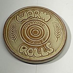 Vintage Frankoma Pottery Bread/Roll Warmer Trivet - Desert Gold #250 - 5.25” Dia - Picture 1 of 6