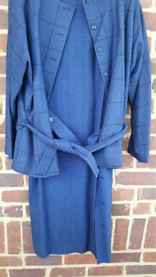 Perry Ellis Portfolio Sheath Dress (12) & Jacket (L) 100% Wool (Vintage) - Image 1 of 4