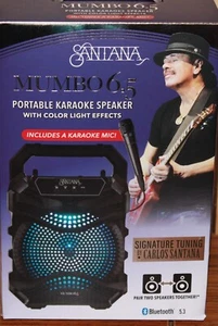 SANTANA MUMBO PORTABLE KARAOKE SPEAKER 6.5 BLUETOOTH COLOR LIGHT EFFECTS NIB - Picture 1 of 4