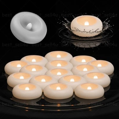 6/24 Pack Flameless LED Waterproof Floating Candles Tea light Battery Operated - Image 1 of 4