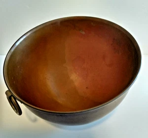 Vintage Copper Mixing Bowl Round Brass Ring 7.25"x4.5" Patina Paul Revere 86 USA - Picture 1 of 4