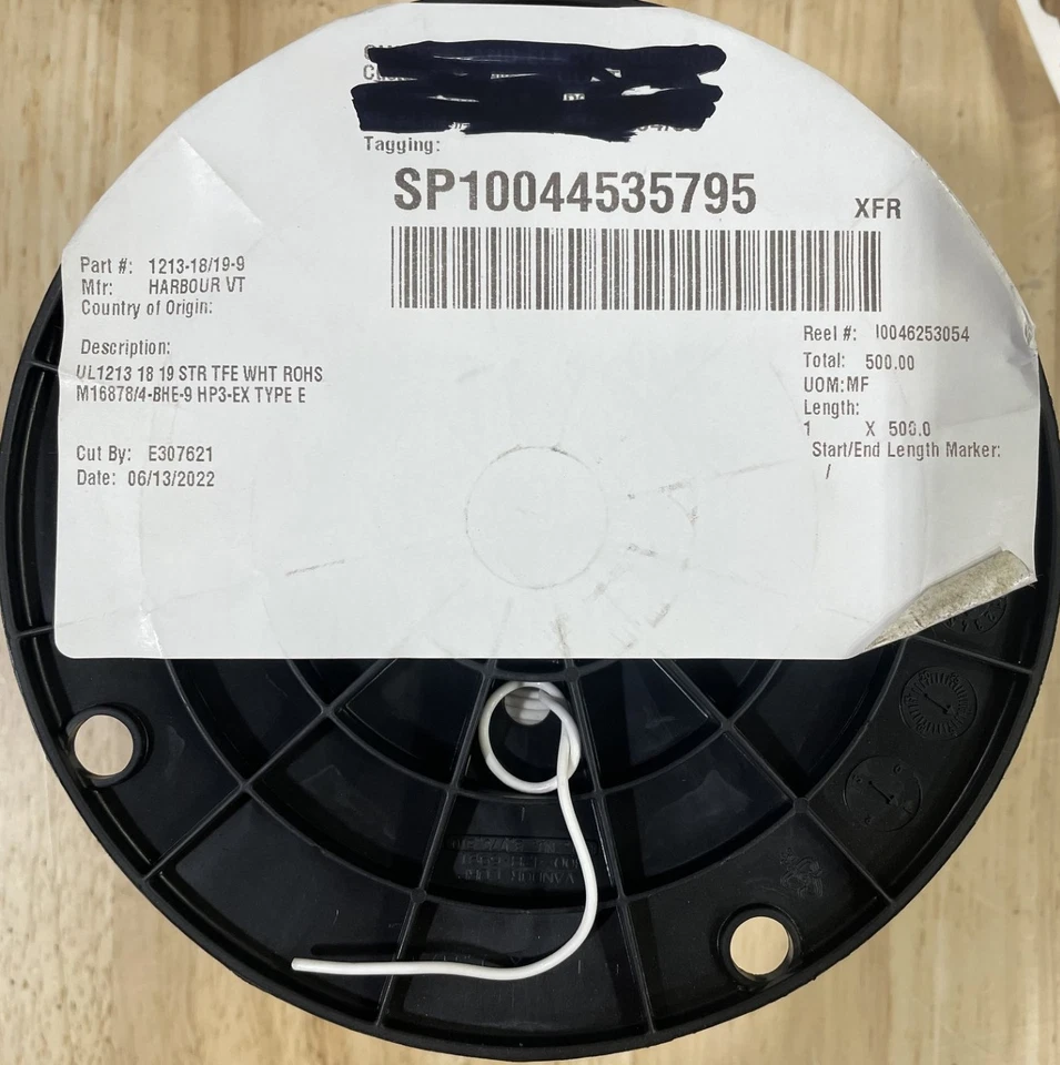 Anixter M16878/4-BHE-9 Type E Lead Wire, 19/30, 18AWG, 600 V, White 1,000 ft. - Image 1 of 3