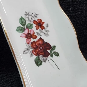 COTSWOLD FLORAL TRAY Dish English Bone China Gold Trim Romantic Vintage - Picture 1 of 7