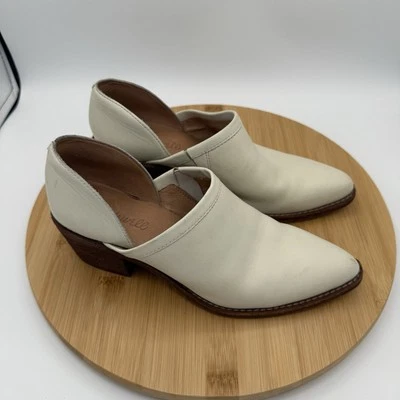 Madewell The Brady Lowcut Bootie Ivory Womens Leather Slip On Block Heel US Sz 6 - Image 1 of 4