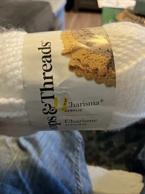 1 Skein Loops & Threads Charisma (White)  Yarn 109 Yards Bulky 5 Volumineux - Image 1 of 4