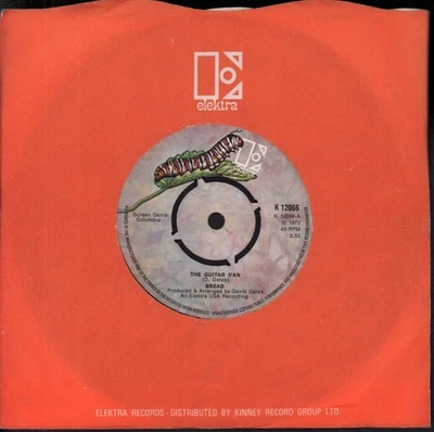 Bread Guitar Man 7" vinyl UK Elektra 1972 4 prong label design in company sleeve - Image 1 of 3