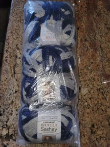 Red Heart Boutique Sashay yarn Lot of 5. Color: Navy/grey 3.5 oz each - Picture 1 of 3
