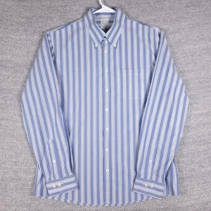 Camisa Brooks Brothers Para Hombre Grande Azul Rayas Ajuste Milano Algodón Supima Sin Hierro - Imagen 1 de 10