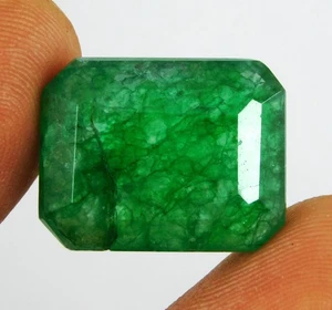 Esmeralda verde colombiana natural certificada de 20,35 quilates - piedra preciosa suelta corte esmeralda - Imagen 1 de 10