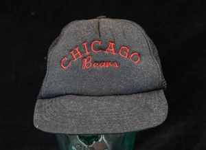Vintage 80s Chicago Bears NFL SnapBack Trucker Faded Black Football READ - Picture 1 of 9