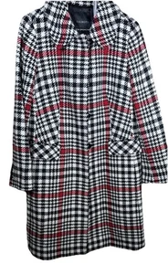 Talbots Women’s Plaid Wool Coat Sz 10 Classic Preppy Office Tweed - Picture 1 of 9