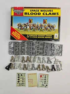 Warhammer 40k Space Wolves Blood Claws 1991 mit Decals Waffen & extra Metallfiguren - Bild 1 von 23