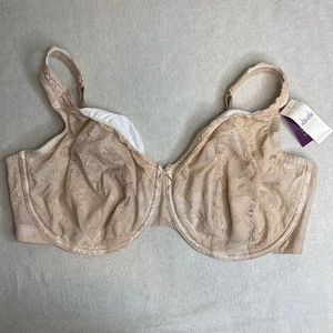 Cacique Bold Lace Full Coverage Nude Cream Size 44F - Picture 1 of 7