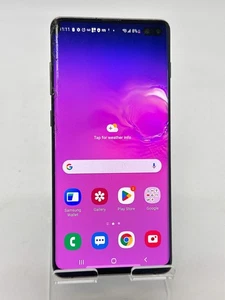 Metro PCS Samsung Galaxy S10+ SM-G975U Black 128GB Cracked Screen & Dot on Scree - Picture 1 of 9