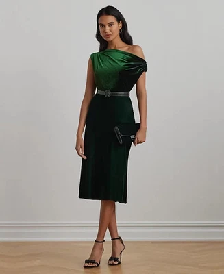 Falda de terciopelo línea A para mujer Lauren Ralph Lauren talla 4 Foto 1 de 4