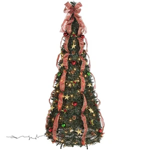 Pull-Up Christmas Tree Pre-Lit and Fully Decorated 6 Feet - Picture 1 of 3