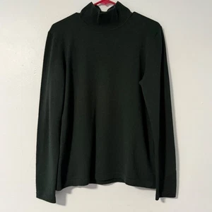Escada Waldgrün Stehkragen Langarm Pullover Gr. L Logo Kaschmir Wolle Seide - Bild 1 von 11