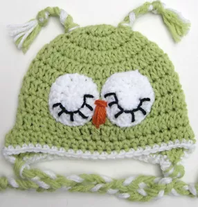 NEW INFANT BABY CROCHET OWL EAR FLAP HAT cap beanie knit toddler photo prop USA - Picture 1 of 3