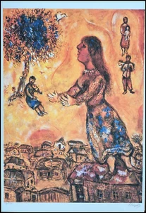 MARC CHAGALL * Tree and Houses * 50 x 35 cm * signed lithograph*limited # 25/250 - Bild 1 von 9