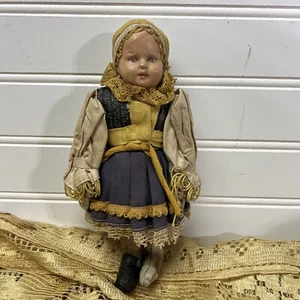 "Muñeca de trapo de tela primitiva antigua tela arte popular cosida a mano 8""" - Imagen 1 de 22