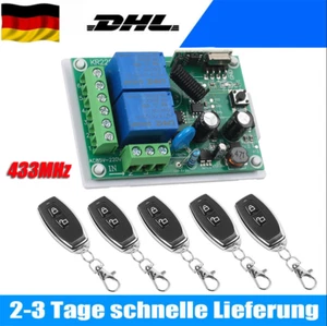 433MHz Funk Universal Garagentor Handsender 5X Fernbedienung & Empfänger AC220V - Bild 1 von 6