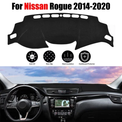 Cubierta de salpicadero negra alfombrilla interior de coche para Nissan Rogue 2014-2020 Foto 1 de 4