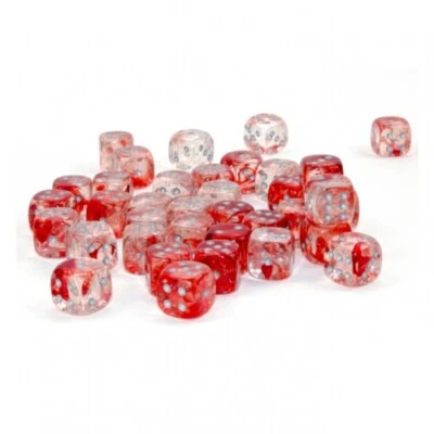 Cubo - 12mm - Nebula Red/Argento Luminary (Set di Dadi 36 X W6) - Illumina Im D - Immagine 1 di 3
