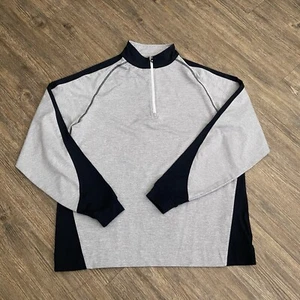 Mens FootJoy FJ Heather Gray Black Zip Color Block Jersey Golf Pullover Large L - Picture 1 of 7