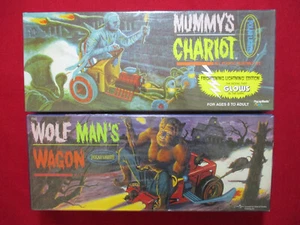 Mummy's Chariot + Wolf Man's Wagon Polar Lights Model Kit Monster Aurora Horror - Picture 1 of 4