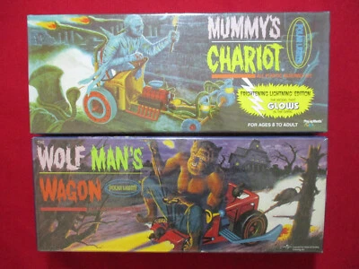 Mummy's Chariot + Wolf Man's Wagon Polar Lights Model Kit Monster Aurora Horror - Image 1 of 4